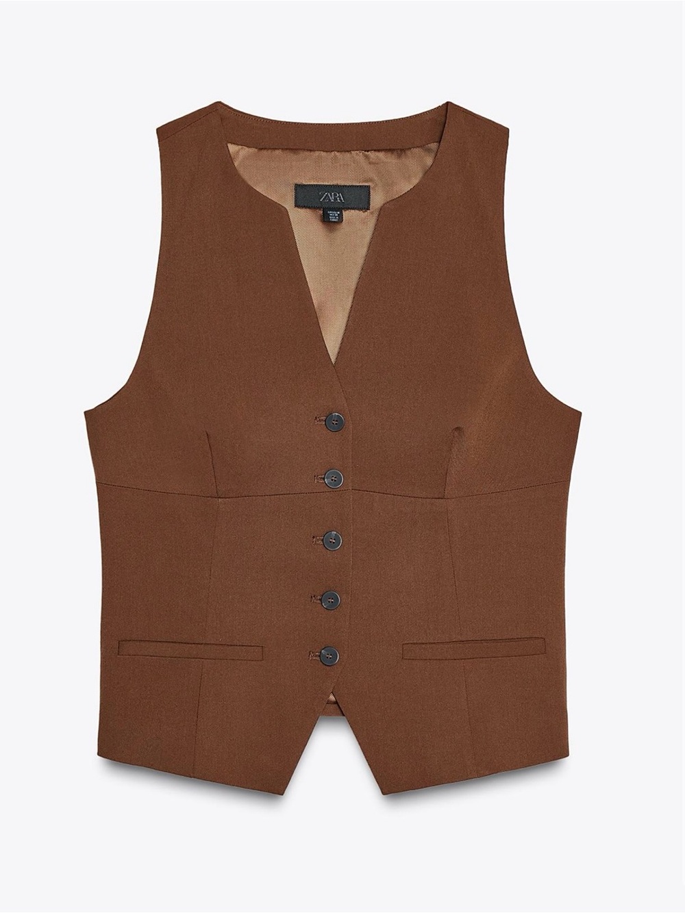 Zara Brown Tailored Waistcoat